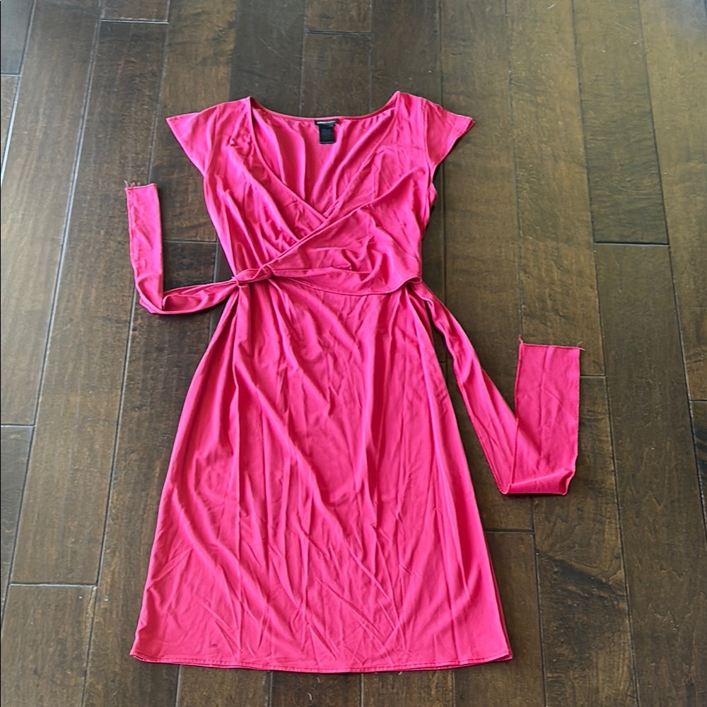Elegant Pink Wrap Dress
